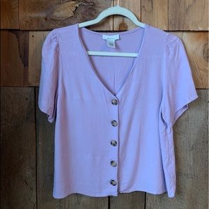 Urban Romantics: Lavender button-up blouse